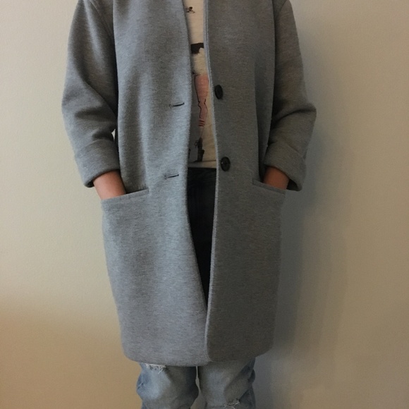 J. Crew Drapey Heather Gray Coat - Picture 6 of 7
